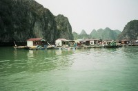 Floating houses in Halong Bay