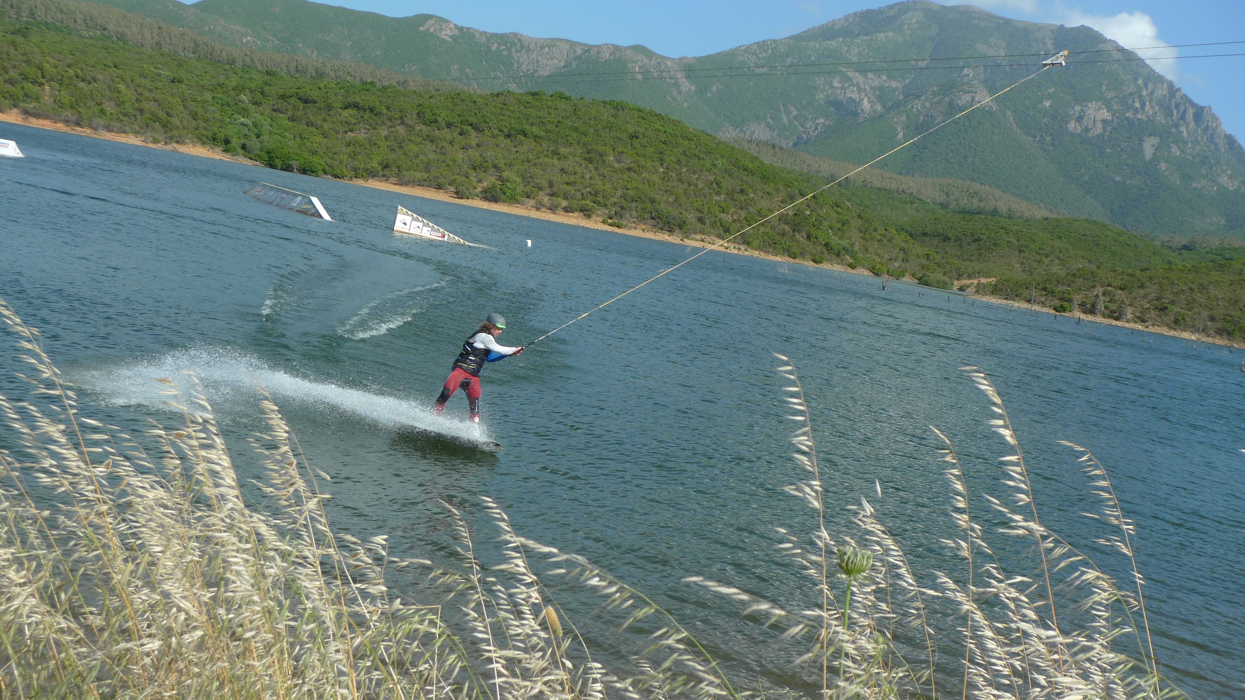 Wake-boarding at Lago di Medau Zirmilis